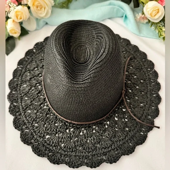 ✨Olive & Pique Black Hat ~ Boho, Western, Festival - Picture 3 of 7